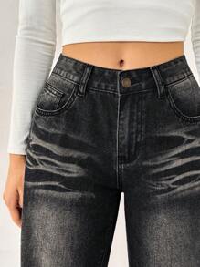 Forever 21 女士休闲牛仔裤 - 黑色 - 查看 5