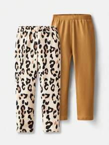 Maija Kids Maija Kids 2件套 女童休闲豹纹和纯色裤子 - 杏色 - 查看 1