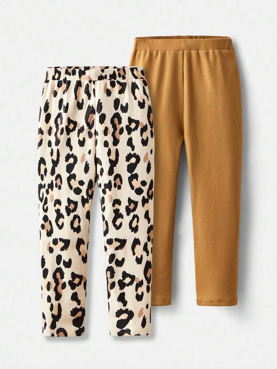 Maija Kids Maija Kids 2件套 女童休闲豹纹和纯色裤子 - 杏色 - 查看 1