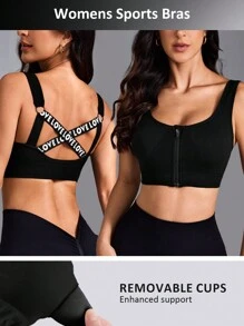 SHEIN Sport Studio Women's Seamless Black Sports Bra