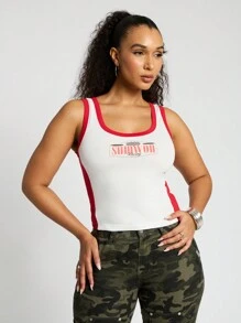 SUMWON WOMEN Street Graphic Contrast Tank Top