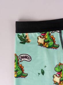 Dinosaur Digital Printed Board Shorts, Casual And Fashionable For Daily Wear - Green - View 8