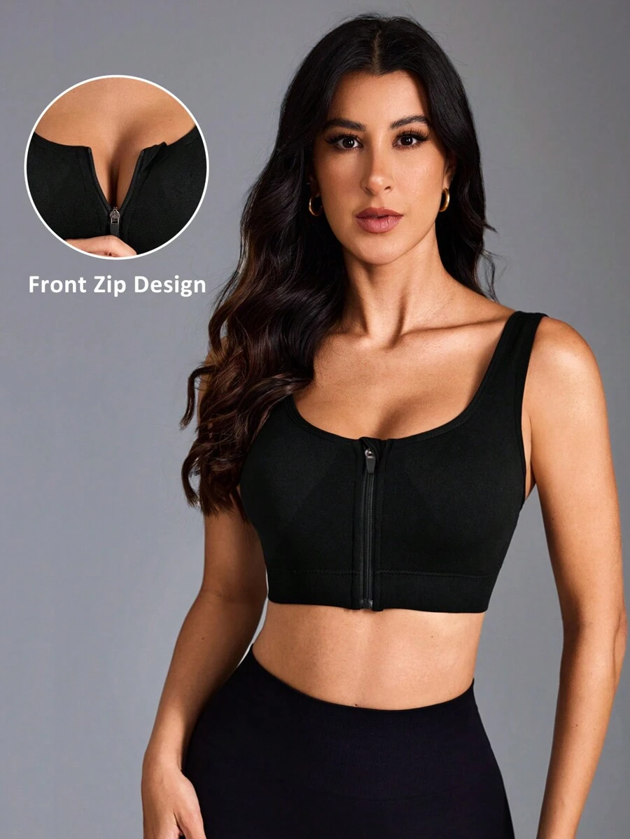 SHEIN Sport Studio Women's Seamless Black Sports Bra