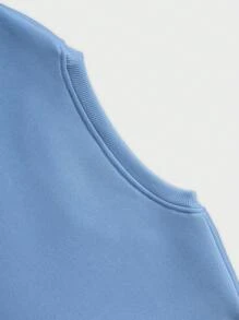 Manfinity EMRG Sudadera de cuello redondo de manga larga con bloques de color y parches, gráfico simple, para salir, regalo para amigos, esposo, novio