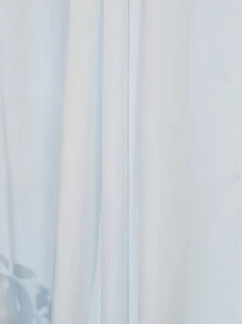 1pc White French Lace Trim Casual Curtain For Living Room Or Bedroom - White - View 2