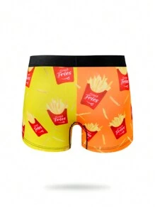青少年男孩炸薯条图案休闲平角内裤 - 彩色 - 查看 2