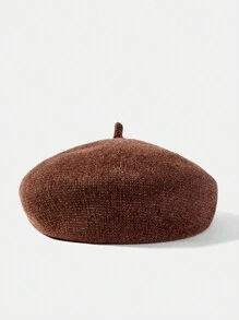 MOTF PREMIUM BROWN BASICS BERET HAT, SUITABLE FOR CASUAL COMMUTING WEAR - Coffee Brown - View 4