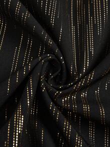 Rometta 大码女式优雅闪亮喇叭腰收腰派对裙 - 黑色 - 查看 6