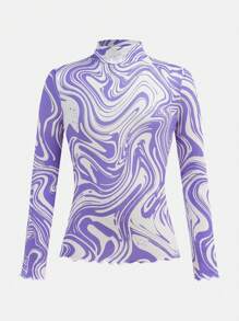 SHEIN Tops de Manga Longa com Gola Pequena, Ajuste Slim, Compre Um Leve Outro, Moda para Meninas Pré-Adolescentes da Loja NOVA - Multicolorido - Visão 6