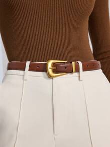 MOTF PREMIUM 1PC WOMEN'S STREET STYLE METAL/METALLIC FEELING BLACK FASHION WAIST BELT, SUITABLE FOR WORK AND PARTY