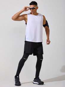 Manfinity Running Quần short thể thao 2 trong 1 có túi dán chữ Boyfriend Style dành cho nam - màu đen - Xem 4