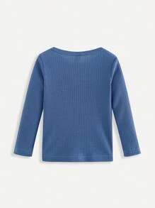 SHEIN 4 pezzi/confezione Magliette a maniche lunghe e collo rotondo per bambini maschi, confezione con combinazioni di più colori