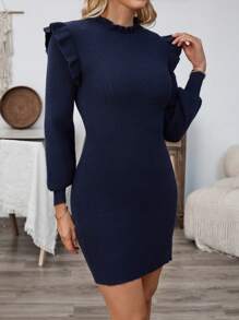Miaspire Pulloverkleid Party Kleid Elegantes Kleid Winteroutfits - marineblau - Übersicht 1