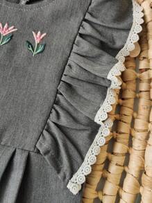 休闲百搭保暖棋盘兔子羊毛婴儿女童连体衣，按扣底部设计方便穿脱，柔软舒适的面料可舒缓宝宝，秋冬季 - 灰色 - 查看 6