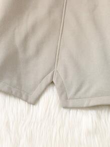 Young Boys Casual Comfy Hooded Fluffy Design Long Padded Parka Jacket With English Letter Badge, Suitable For Commuting, School, Home, Leisure, Street, Party And Outdoor Play - Army Green - View 4