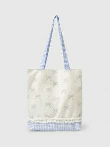 ROMWE Kawaii Túi Tote Đeo Vai In Nơ Thường Ngày Cho Nữ - Nhiều màu - Xem 1