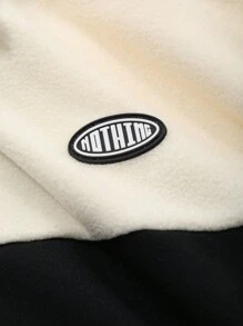 FRIFUL 女士秋冬字母图案撞色拉链前开襟夹克女式外套 - 黑色 - 查看 6