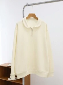 DAZY 男士休闲纯色套头卫衣，百搭秋季单品，四分之一拉链设计