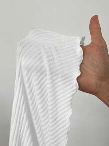 SHEIN EZwear Plus Size Off-Shoulder Fitted Solid Color T-Shirt, Minimalist And Fashionable Casual - White - View 7