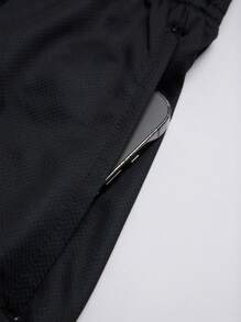 Quần short bóng rổ thể thao in họa tiết kẻ sọc chắp vá phong cách bạn trai, quần short bóng rổ nam mùa hè, quần short bóng rổ, quần short bóng đá, quần short bóng rổ, quần short bóng rổ cho bé gái - màu đen - Xem 6