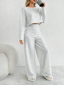 EURMUSE Cotton 2Pcs Heart Printed Lounge Set - Multicolor - View 4