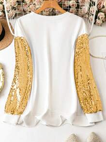 SHEIN LUNE Plus Size Simple Fashion Casual Everyday Hoodie For New Year Holiday Party Clothes Pullover Fall Outfit