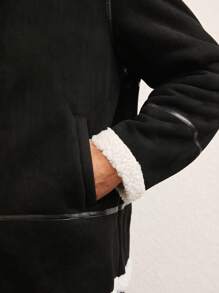 Manfinity VCAY Chaqueta informal de corte slim con cuello vuelto, de manga larga y apertura delantera, tejida, ligera, adecuada para otoño/invierno, para salidas, regalos para amigos, esposo, novio