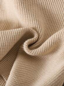 Young Girl Sweater Set For Autumn/Winter, New Style, Oatmeal & Khaki Color, Simple & Cute, Lace Trim Collar For Sweet Elegant. Suitable For Autumn/Winter Wear, Loose Silhouette For Easy Wear, Soft Fabric For Comfortable Feel, Fit For Various Festivals And Home Wear - Khaki - View 7