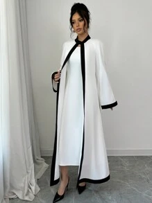 SHEIN Unity 2pcs/Set Women Comfy Sleeveless Dress + Long Sleeve Suit, For Home Wear, All Season - Beige - View 4