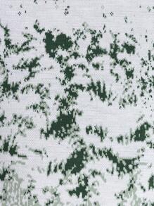 RueChic Men's Christmas Snowflake & Pine Tree Combination High Neck Sweater - Green - View 6