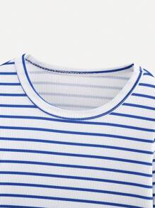 SHEIN 4 pezzi/confezione Magliette a maniche lunghe e collo rotondo per bambini maschi, confezione con combinazioni di più colori