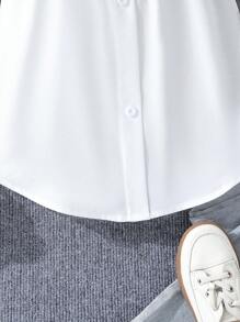 2pcs/Set Teen Girl Ribbed Shirt And Ribbed Elastic Waist Flared Pants Outfit - Green - View 7