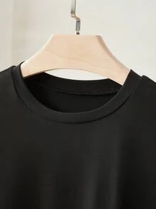 INAWLY 女士圆领短袖圣诞印花休闲 T 恤，适合日常穿着图案 T 恤女式上衣 - 黑色 - 查看 3