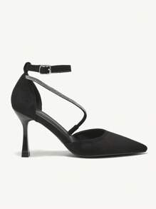 CUCCOO CHICEST Women Pointed Toe Rhinestone Decor Fashion High Heel Pumps Valentine's Day - Black - View 3