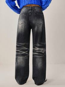 Forever 21 女士休闲牛仔裤 - 黑色 - 查看 4