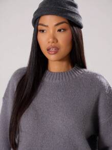MUSERA Round Neck Flare Sleeve Mohair Knit Jumper