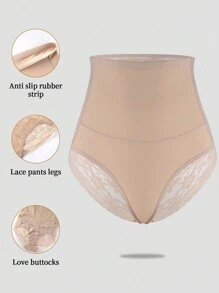 Women's Lace Shaping Body Sculpting Shorts - Apricot - View 5