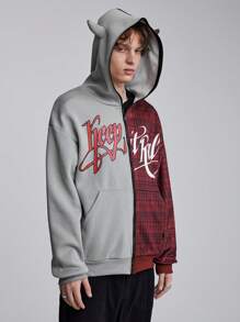 ROMWE MEN Street Life 1 pieza Sudadera con cremallera de estilo anime para hombre, adecuada para primavera y verano