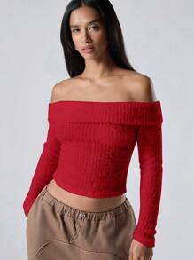 LYSMO 女士露肩毛衣款式舒适 T 恤，简约时尚，适合日常休闲穿着