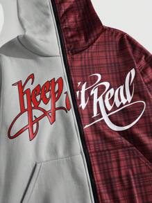 ROMWE MEN Street Life 1 pieza Sudadera con cremallera de estilo anime para hombre, adecuada para primavera y verano