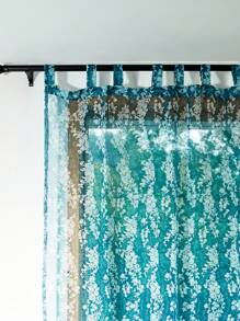 1 件花卉印花田园风格装饰艺术薄纱窗帘 - 彩色 - 查看 5