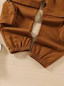 Teen Boyage Boys Smile Face Printed Casual Pants, Work Trousers - Brown - View 4