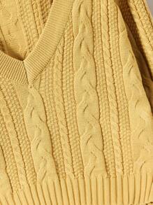 SHEIN Tween Girls V-Neck Solid Color Long Sleeve Casual Knit Sweater, Autumn/Winter