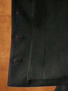 MOTF PREMIUM DETACHABLE FUZZY COLLAR BUTTON UP STRUCTURED BLAZER - Black - View 9