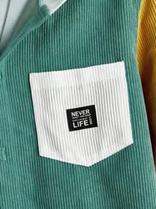 Manfinity VCAY 2 Pieces Men's Woven Slim Fit Drop Shoulder Contrast Color Splicing Long Sleeve Shirt Set, Suitable For Everyday Wear - Multicolor - View 7