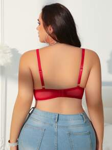 Lencería diaria cómoda de encaje traslúcido con parches en tallas grandes