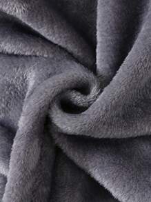 SHEIN 2pcs Young Boy Letter Decor Contrast Color Set, Long Sleeve Top And Pants Flannel Pajamas For Autumn/Winter - Black - View 6