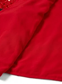 Ellevyn Lace-Up Two-Way Wear Sequin Christmas Jacket, Elegant For Party In Autumn/Winter - Red - View 11
