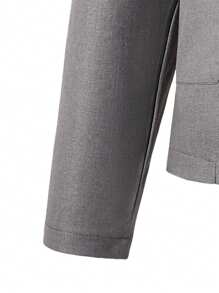 Set de 3 piezas Conjunto de vestir para chicos adolescentes, incluye: chaqueta tipo blazer + chaleco ajustado + pantalón formal, conjunto de traje elegante para cumpleaños, Navidad, boda, graduación, fiesta, presentación, evento - Gris - Ver 4