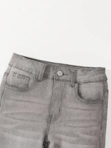 Tween Boy Casual Streetwear Washed Blue Denim Jeans - Multicolor - View 4